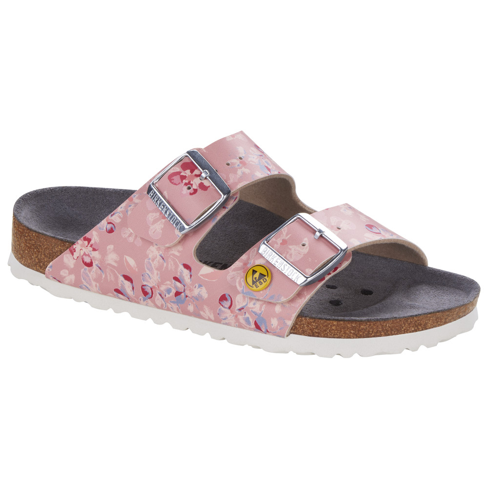 Birkenstock ESD-Sandale Arizona, Größe 40, Flower Field Rose, schmal