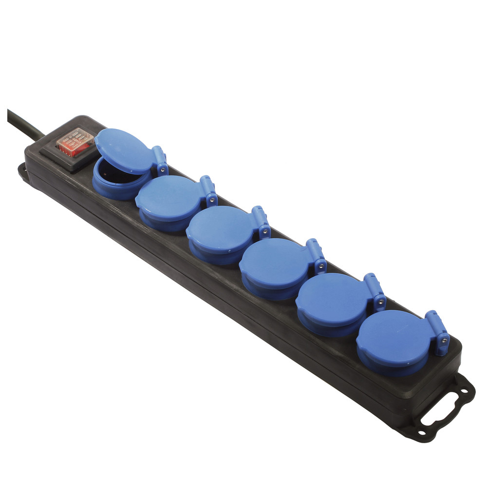 Steckdosenleiste IP44, 1,5 m, 6-fach