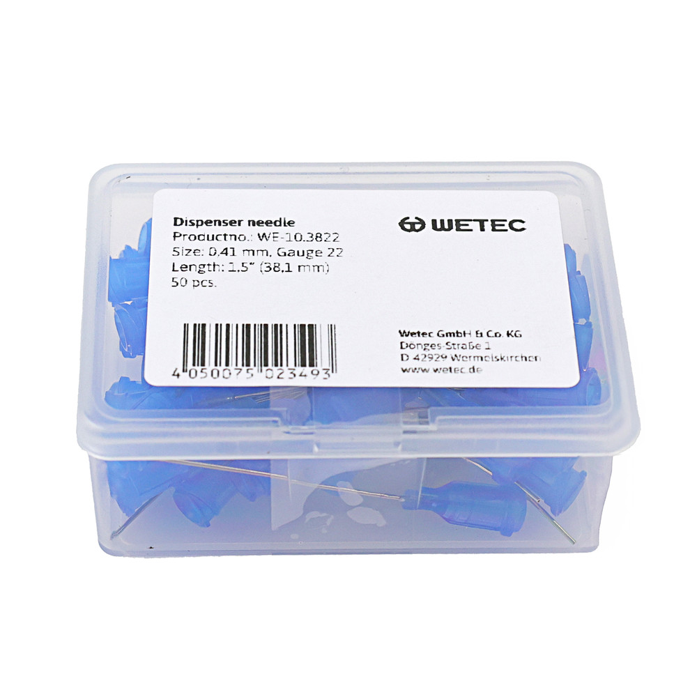 WETEC Dosiernadel, gerade, 1,5", 0,41 mm / Gauge 22, blau, Bild 3