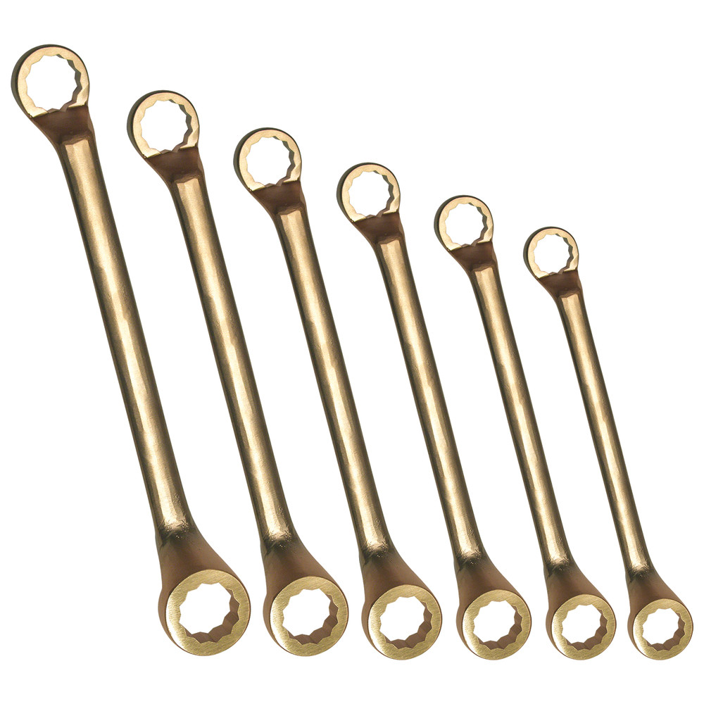 Doppelringschlüssel-Satz funkenfrei, gekröpft, 12-teilig, 6 - 32 mm