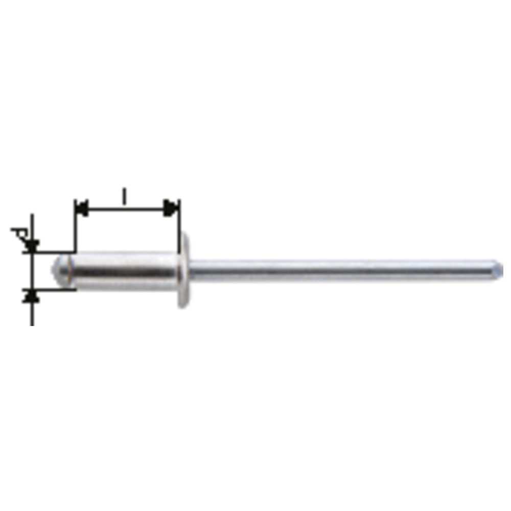 Blindniet Alu Standard Flachrundkopf 2,4 x 4 mm