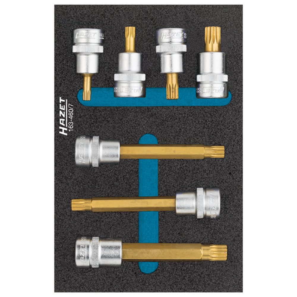 Schraubendreher-Steckschlüsseleinsatz-Satz 163-460/7 - Vierkant hohl 10 mm (3/8