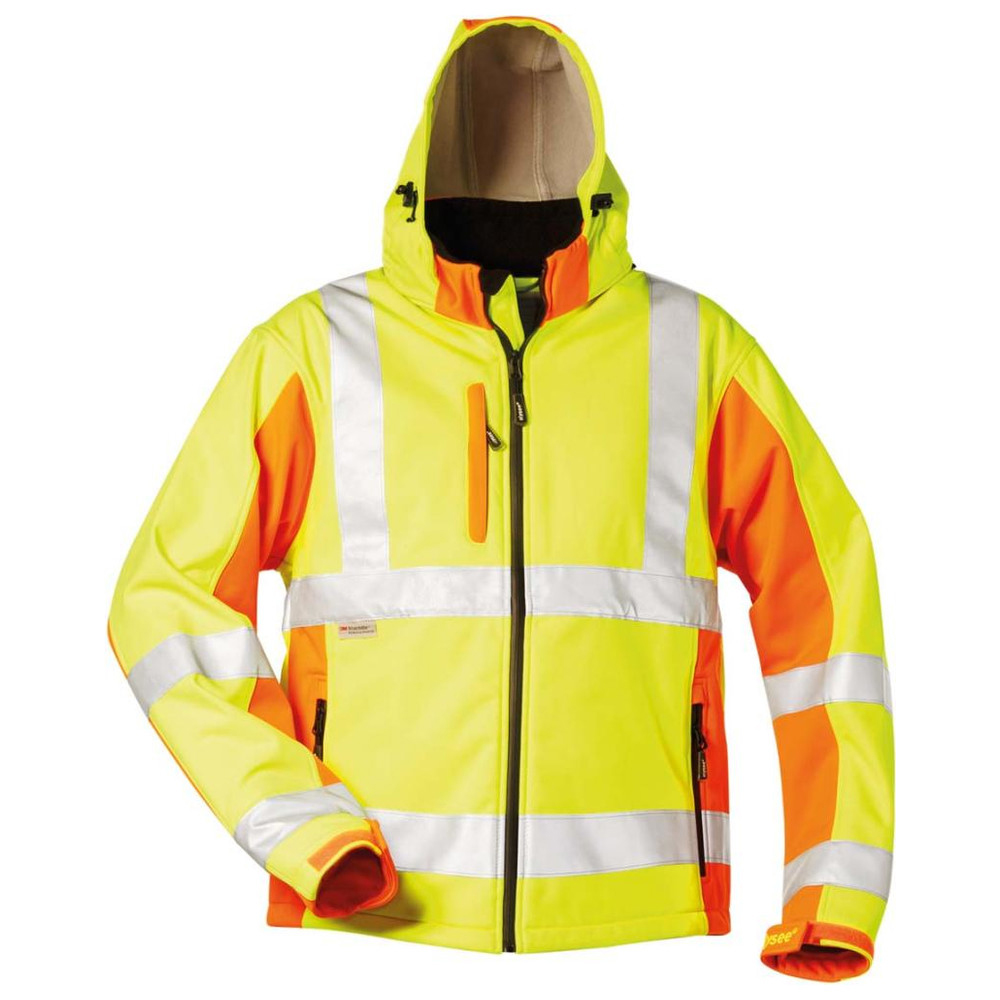 Warnjacke Jim, Softshell, Gr. 2XL, gelb/orange