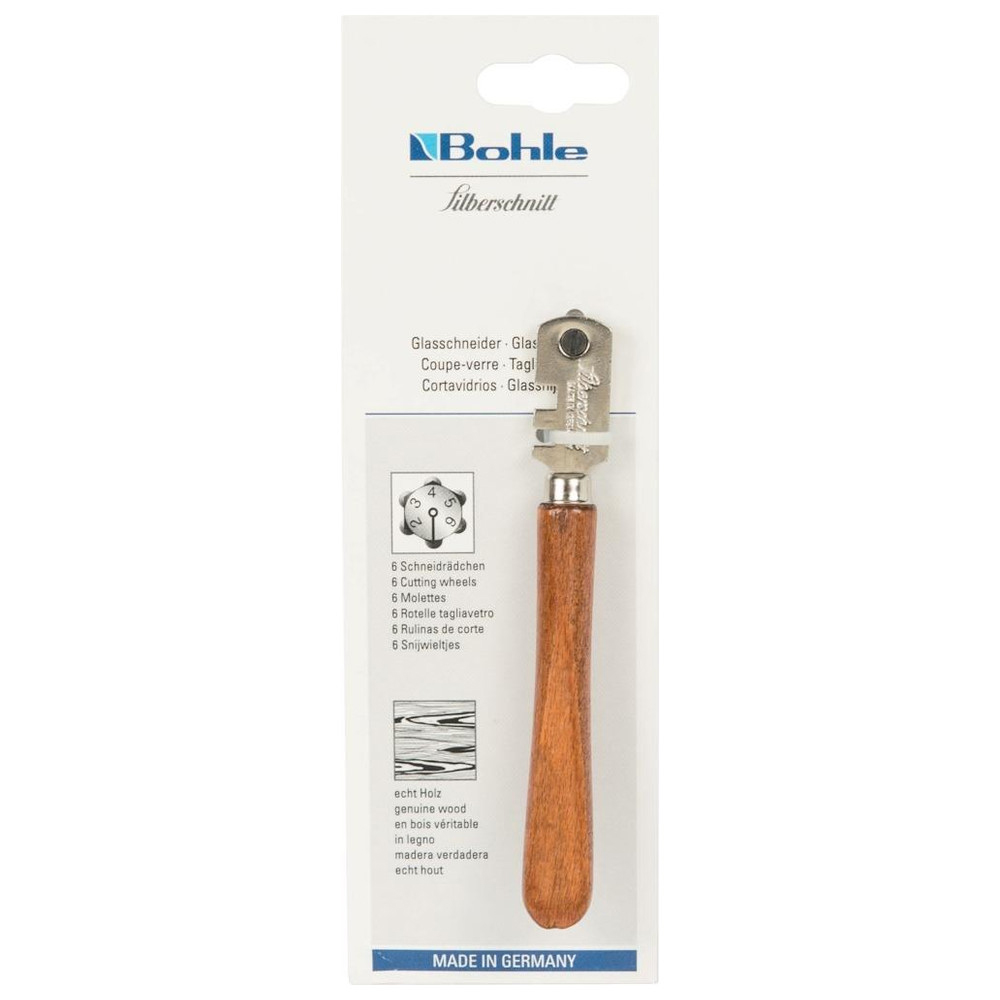 Glasschneider Silberschnitt mit Holzheft SB