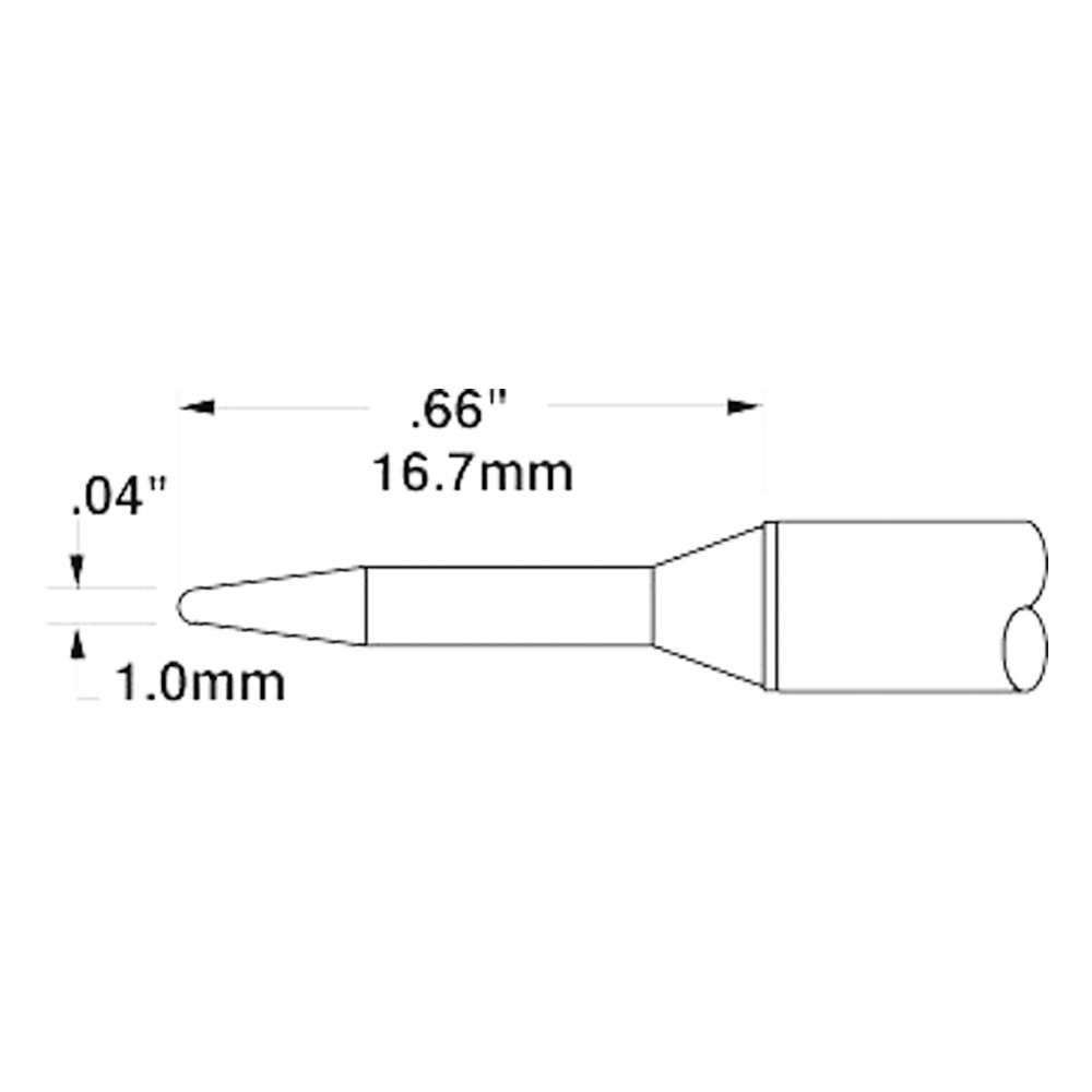 Lötpatrone für MX-500 STTC, 1,0 mm, 16,7 mm, konisch