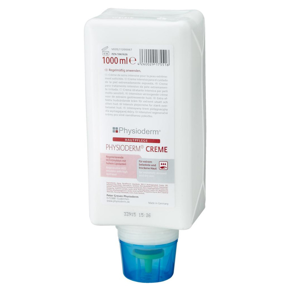 Hautpflege-Creme Physioderm,1000 ml Faltflasche