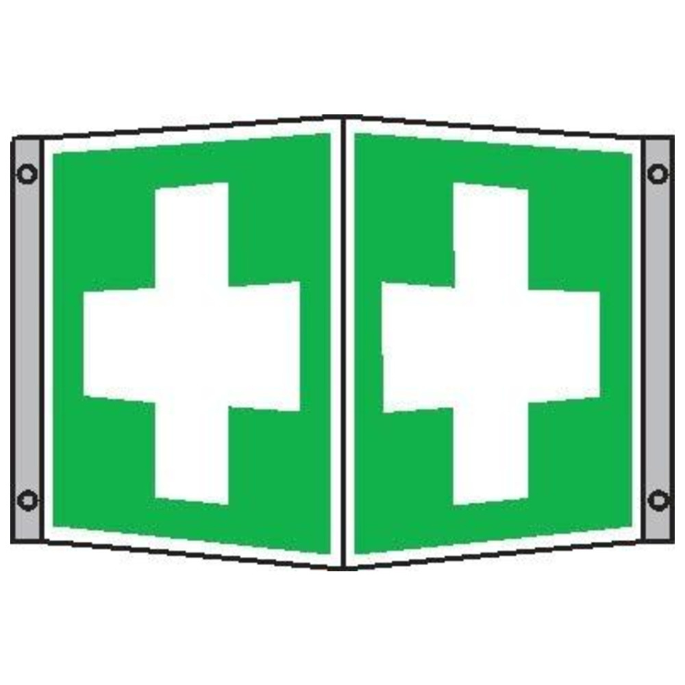 Rettungsschild Alu Erste Hilfe Fahnenschild 200 x 200