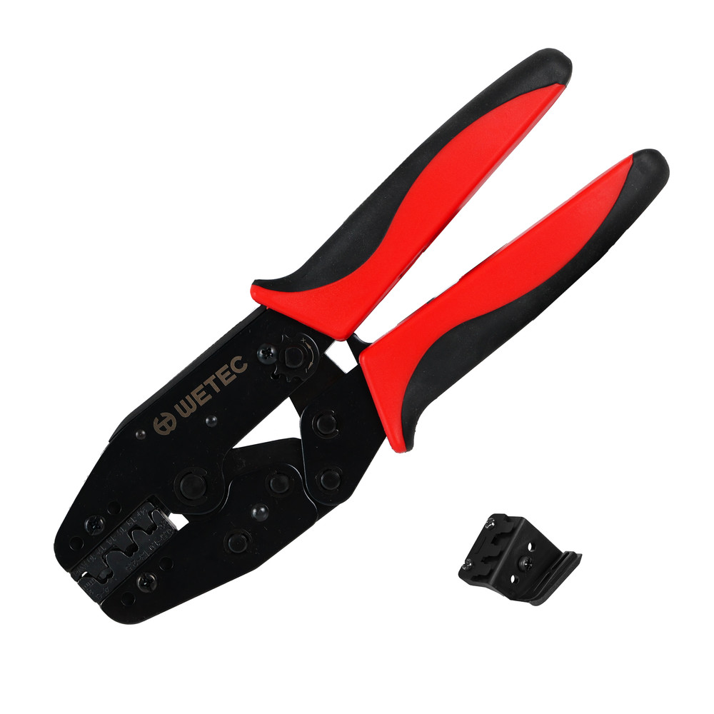 WETEC Presszange für unisolierte Kabelschuhe, 0,5-6,0 mm², mit Positionierhilfe