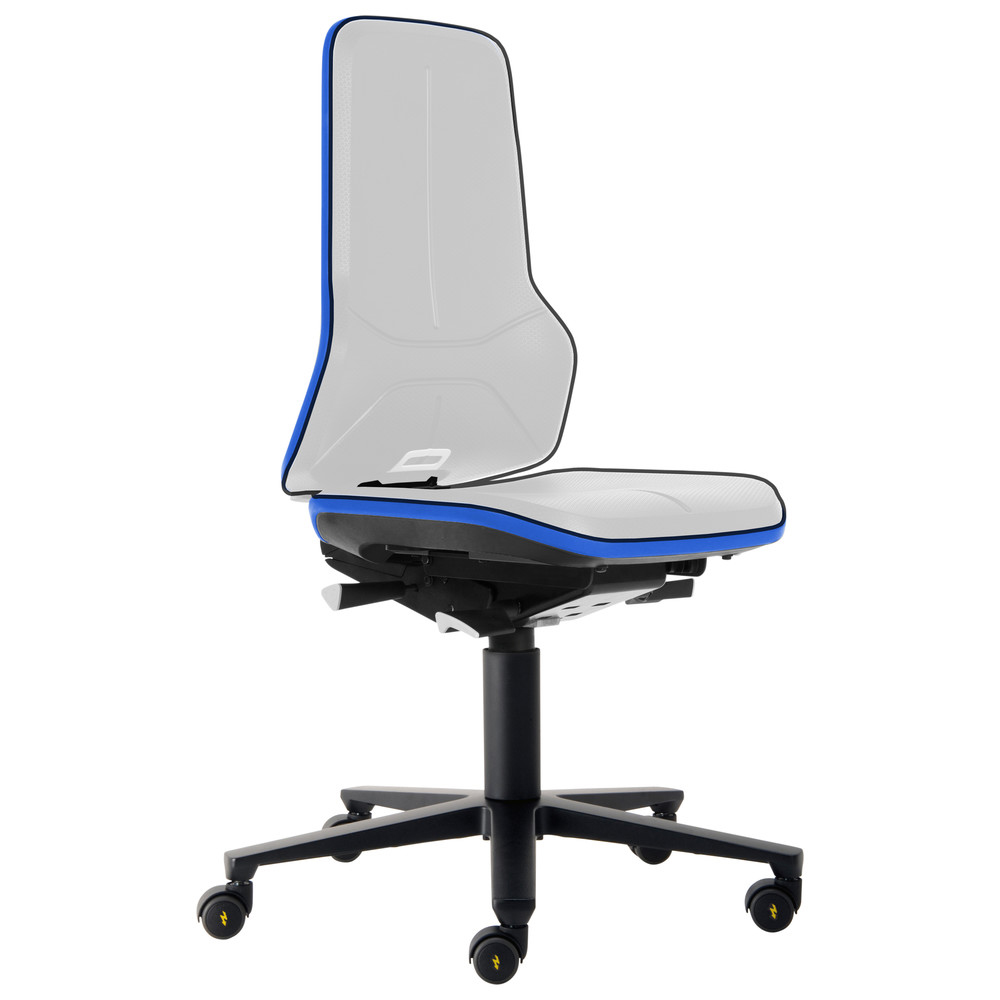 Arbeitsstuhl Neon 2, mit Rollen, ESD, Permanentkontakt, orange