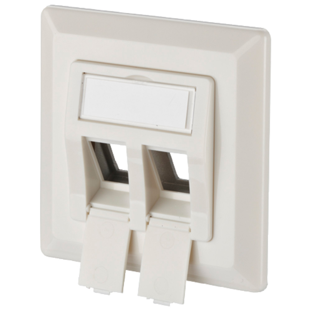 Keystone Anschlussdose, 2 Port, unbestückt, weiß