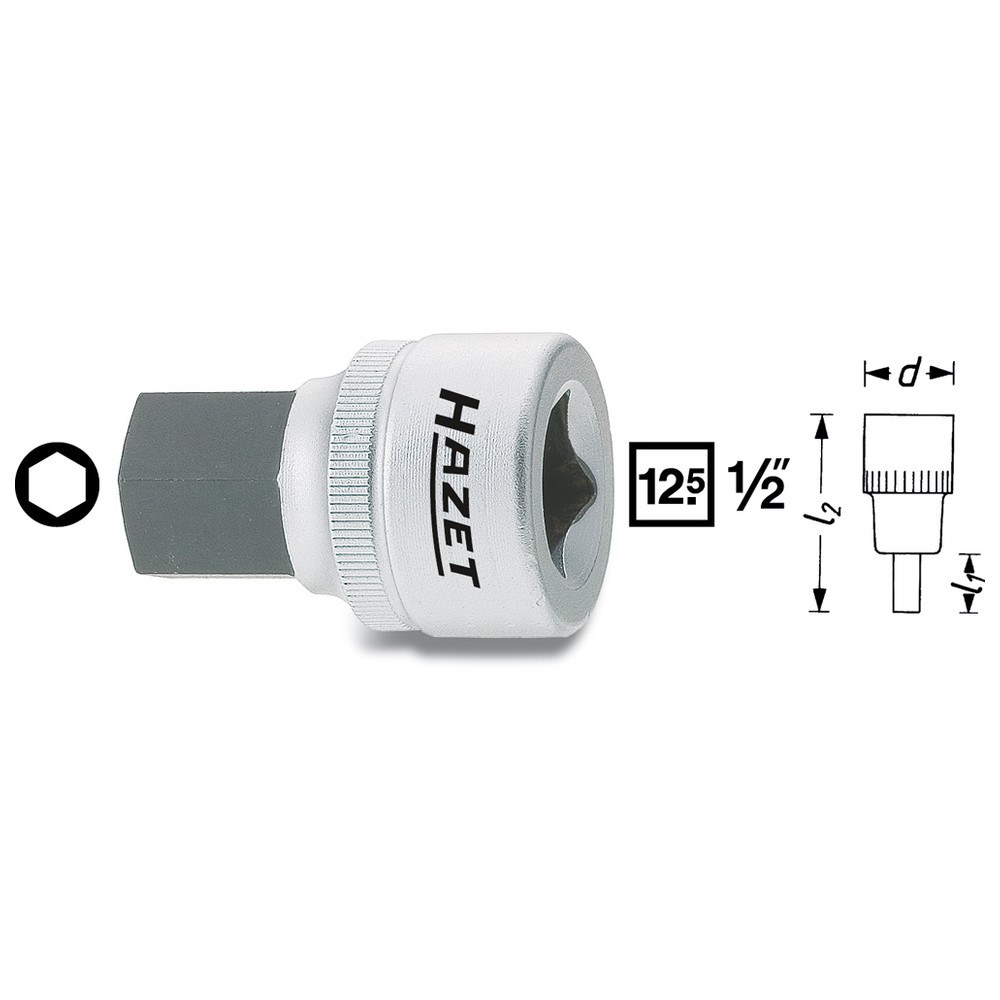 Schraubendreher-Steckschlüsseleinsatz 985-5 - Vierkant hohl 12,5 mm (1/2 Zoll)