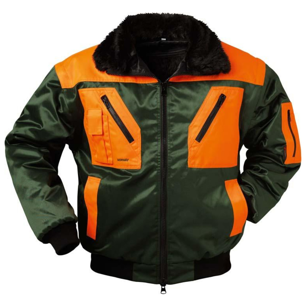 Pilotenjacke Rotdorn, Gr. L, grün/orange