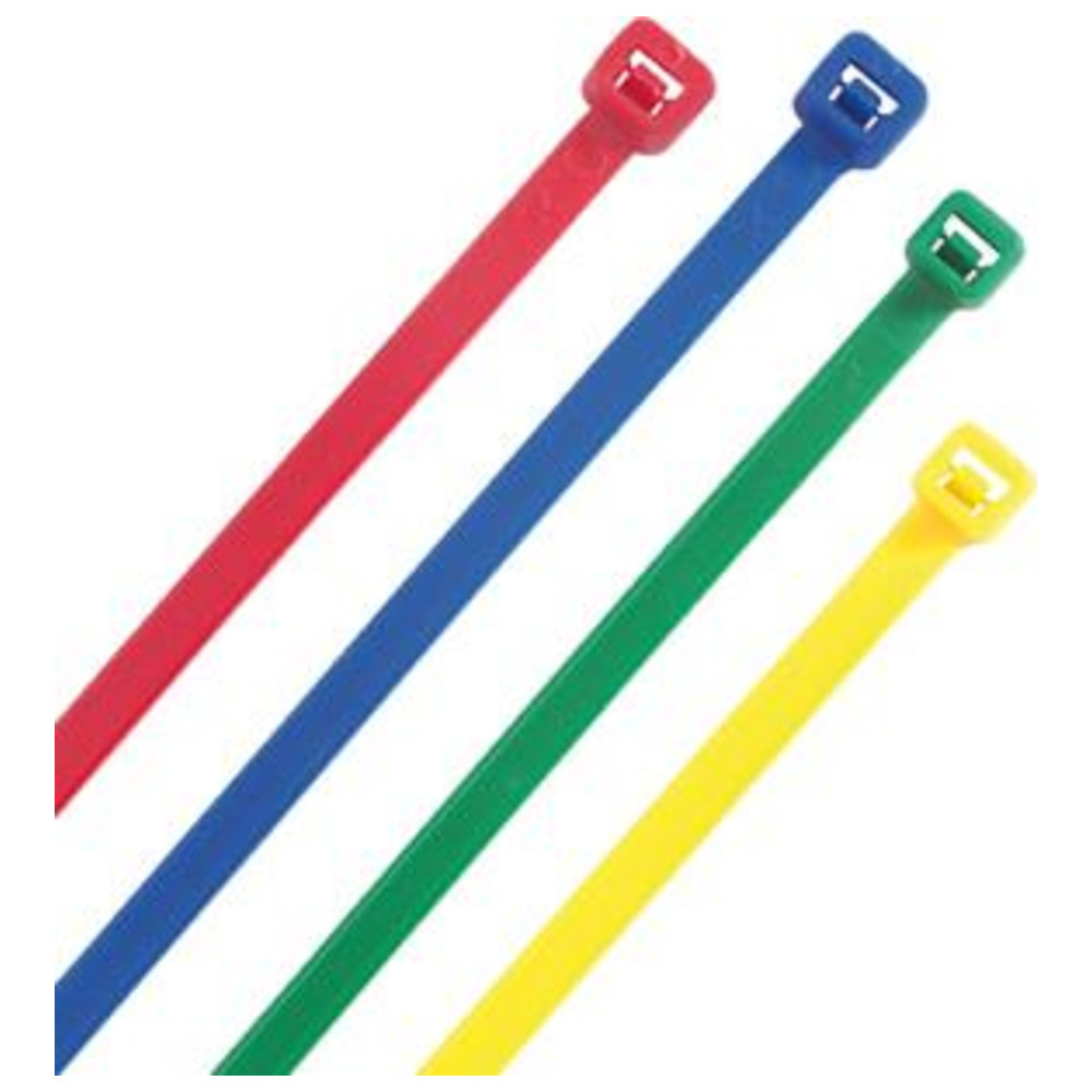 Kabelbinder farbig sortiert 300 x 4,8 mm.100 St.Heideman