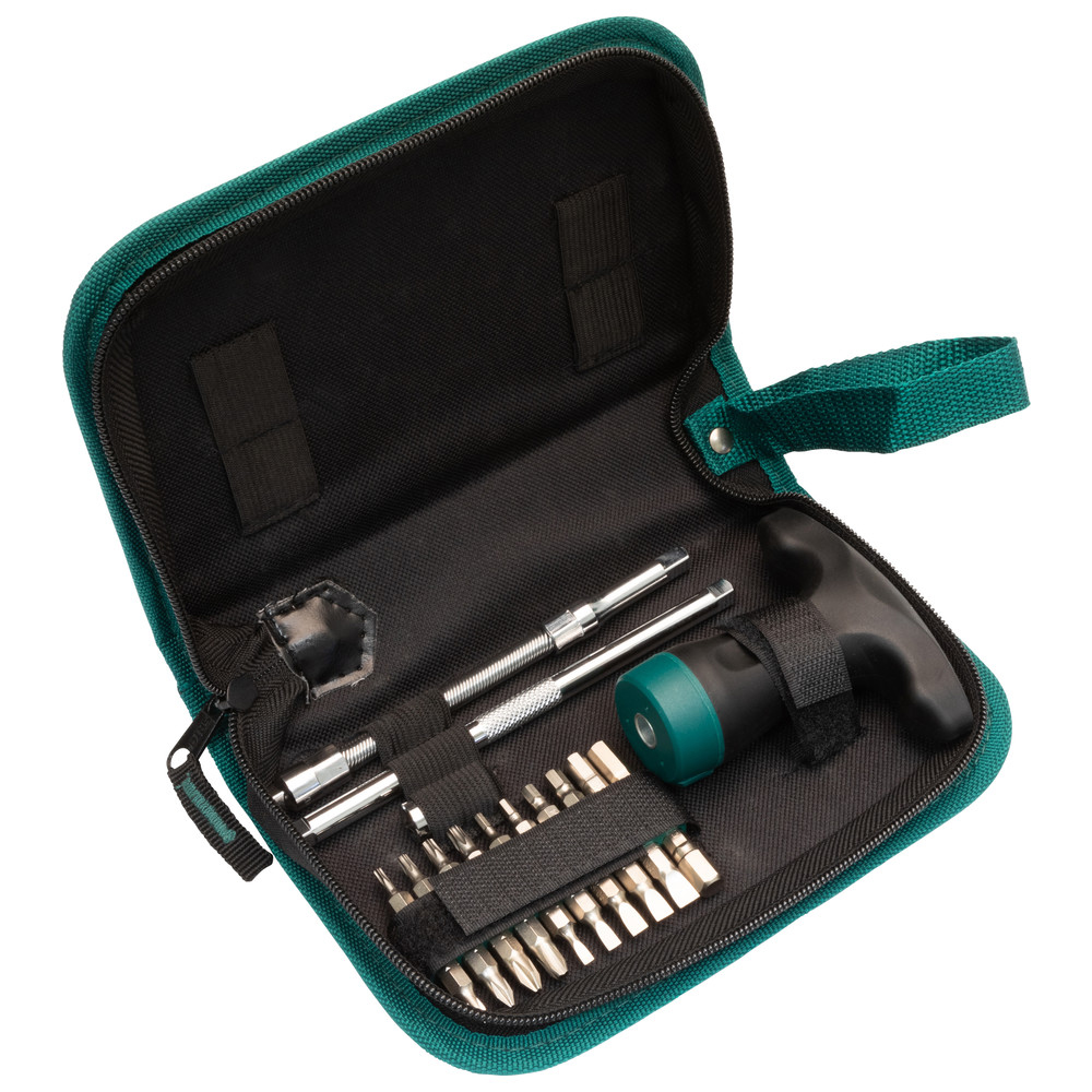 24 Tlg. Ratschen-Bit-Schraubendreher Set mit T-Griff