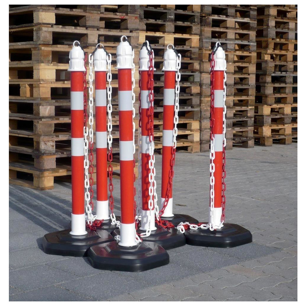 Kettenpfosten - Set, r/w 6 Pfosten + 5 x 3 m Kette