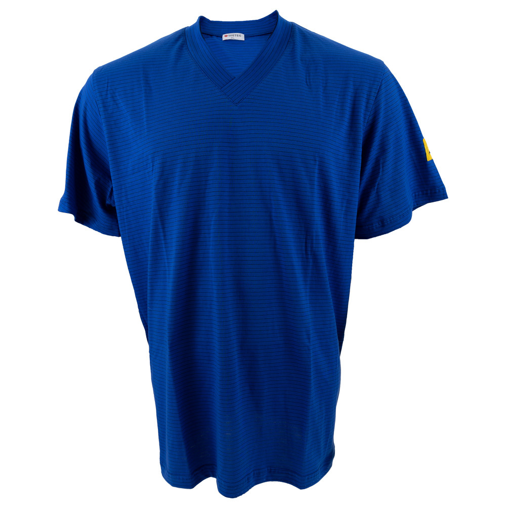 WETEC ESD T-Shirt, mit V-Ausschnitt, XL, blau