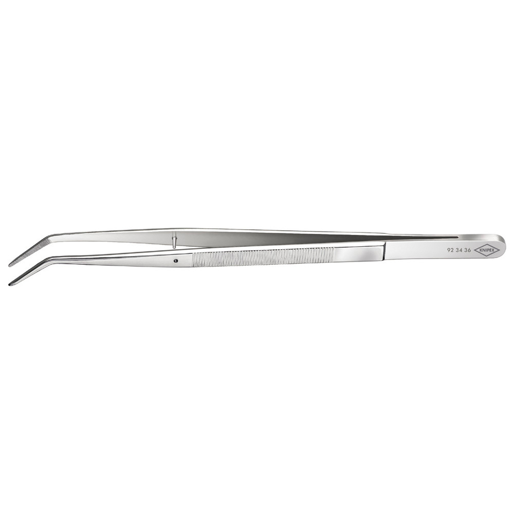 Präzisions-Pinzette vernickelt 155 mm spitz gebogen