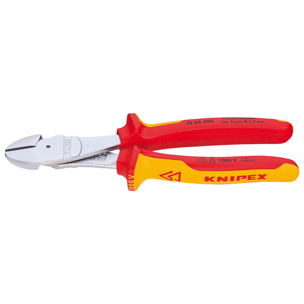 Kraft-Seitenschneider VDE 180 mm mit Mehrkomponenten Griff