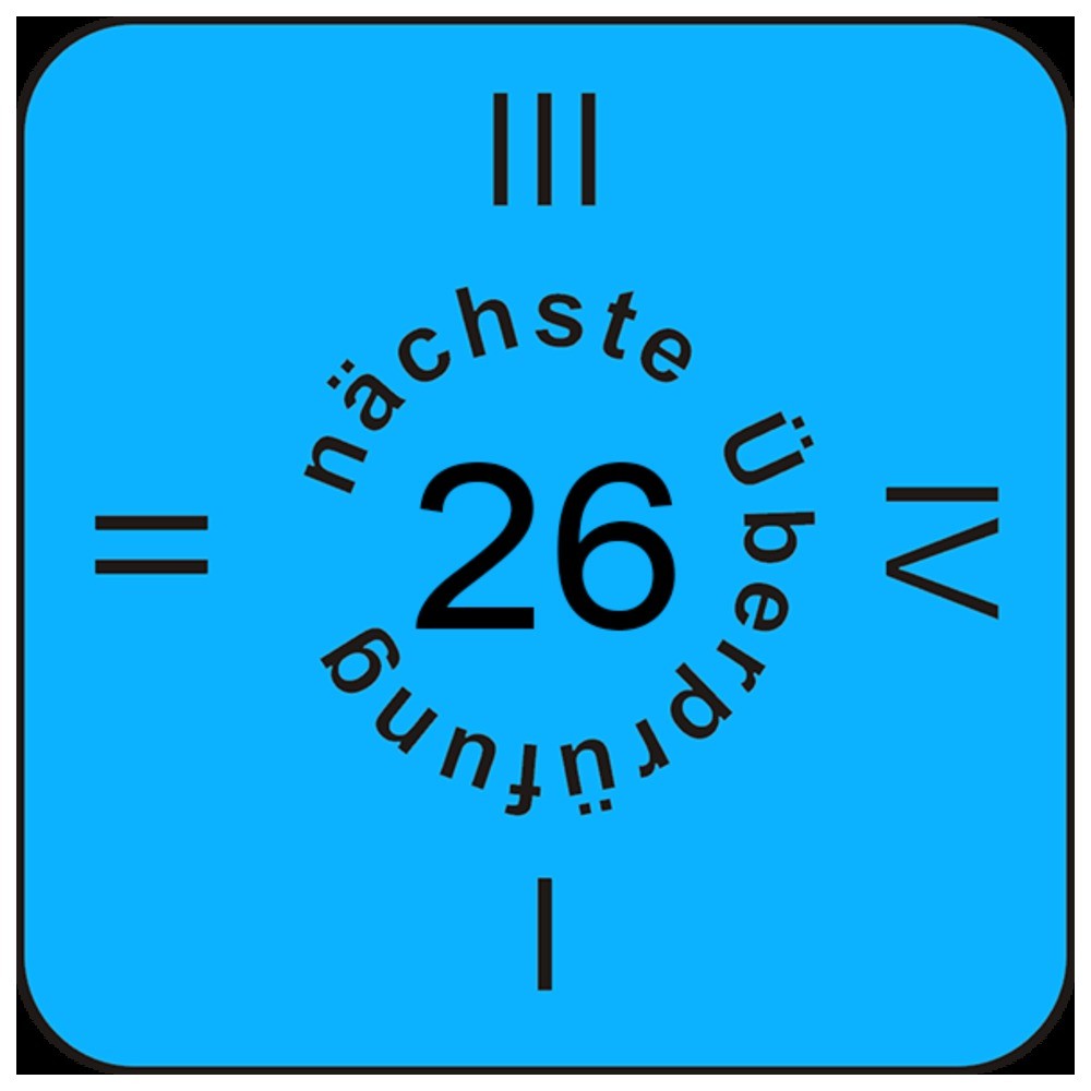 Fälligkeitsmarke "nächste Überprüfung", 2026, deutsch