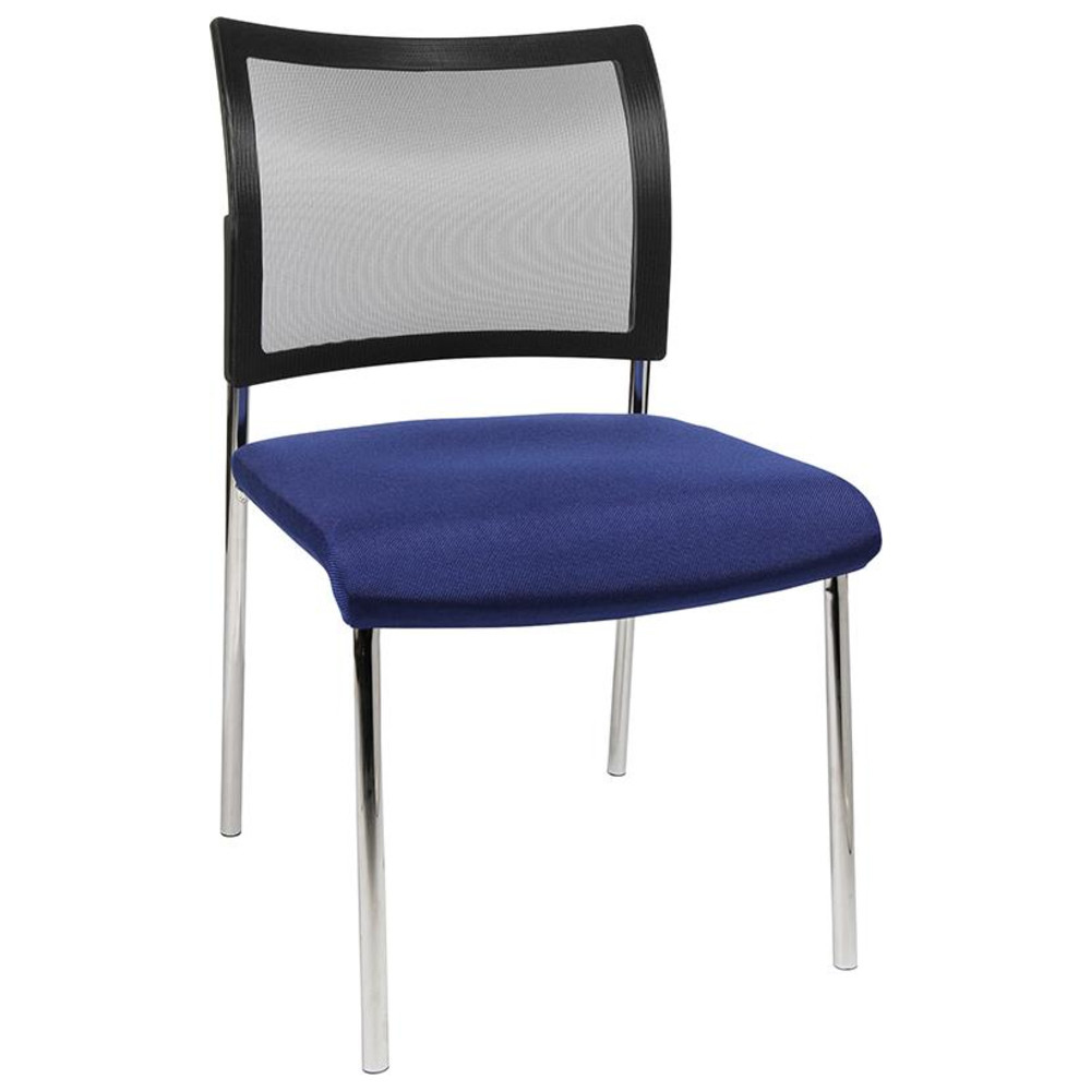 Besucherstuhl Visit10 mit Polster/Netz blau