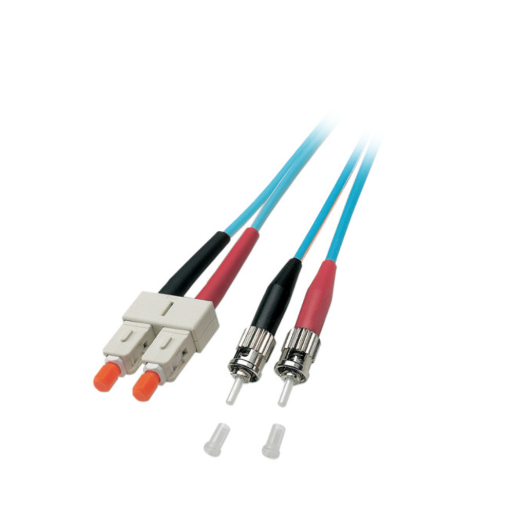 Patchkabel LWL, SC/ST 50/125µ, OM3, 0,5 m, aqua