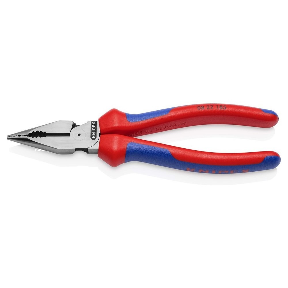Spitz-Kombinationszange poliert mit Mehrkomponenten-Griffen 185mm KNIPEX