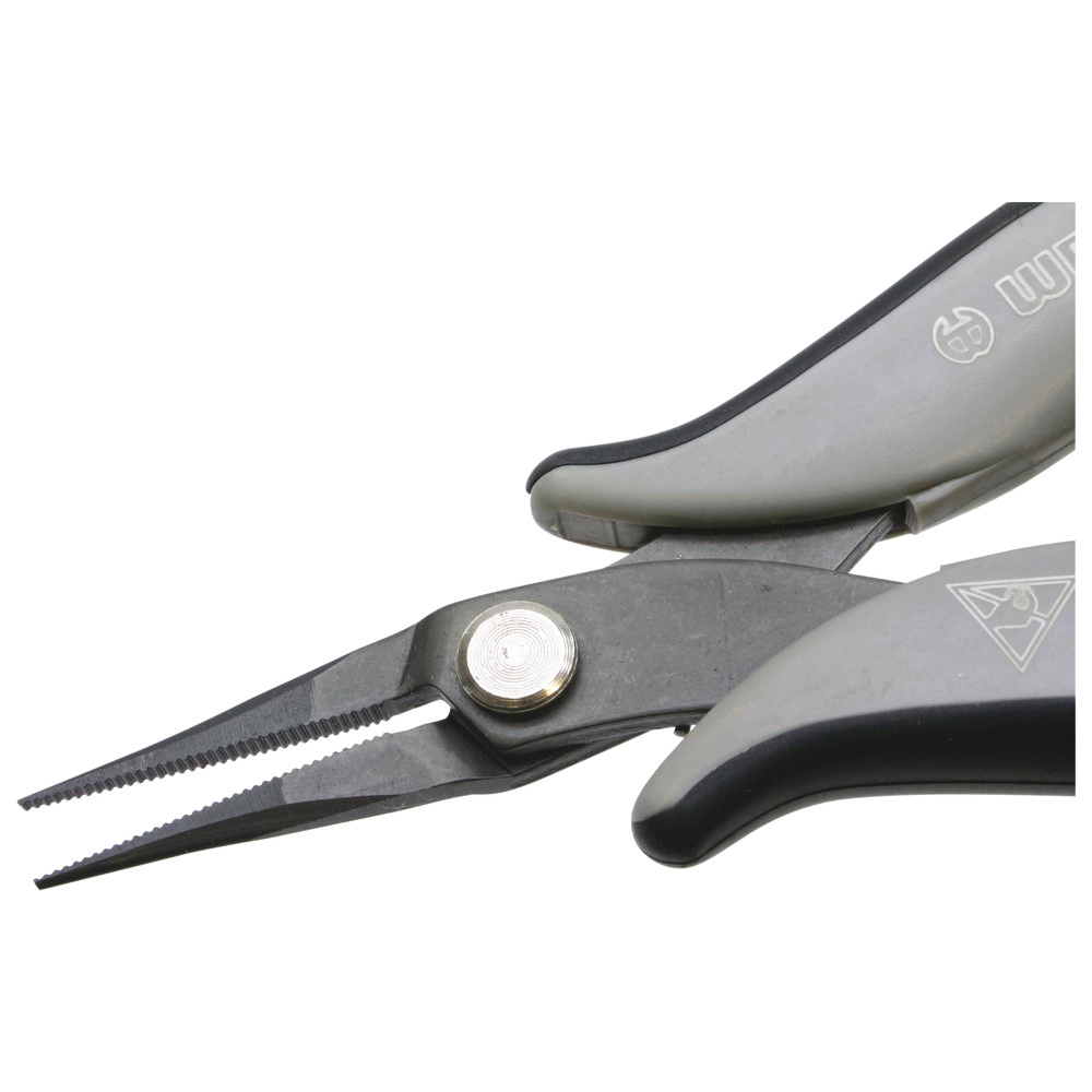 Mini-Flachrundzange, Greifflächen geriffelt, 1,2 mm, ESD-Griffe