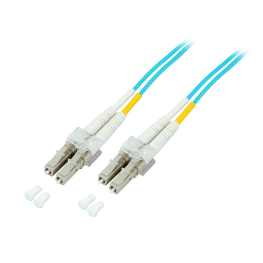 Patchkabel LWL, LC/LC 50/125µ, OM3, 0,5 m, aqua, 0,5 m, aqua