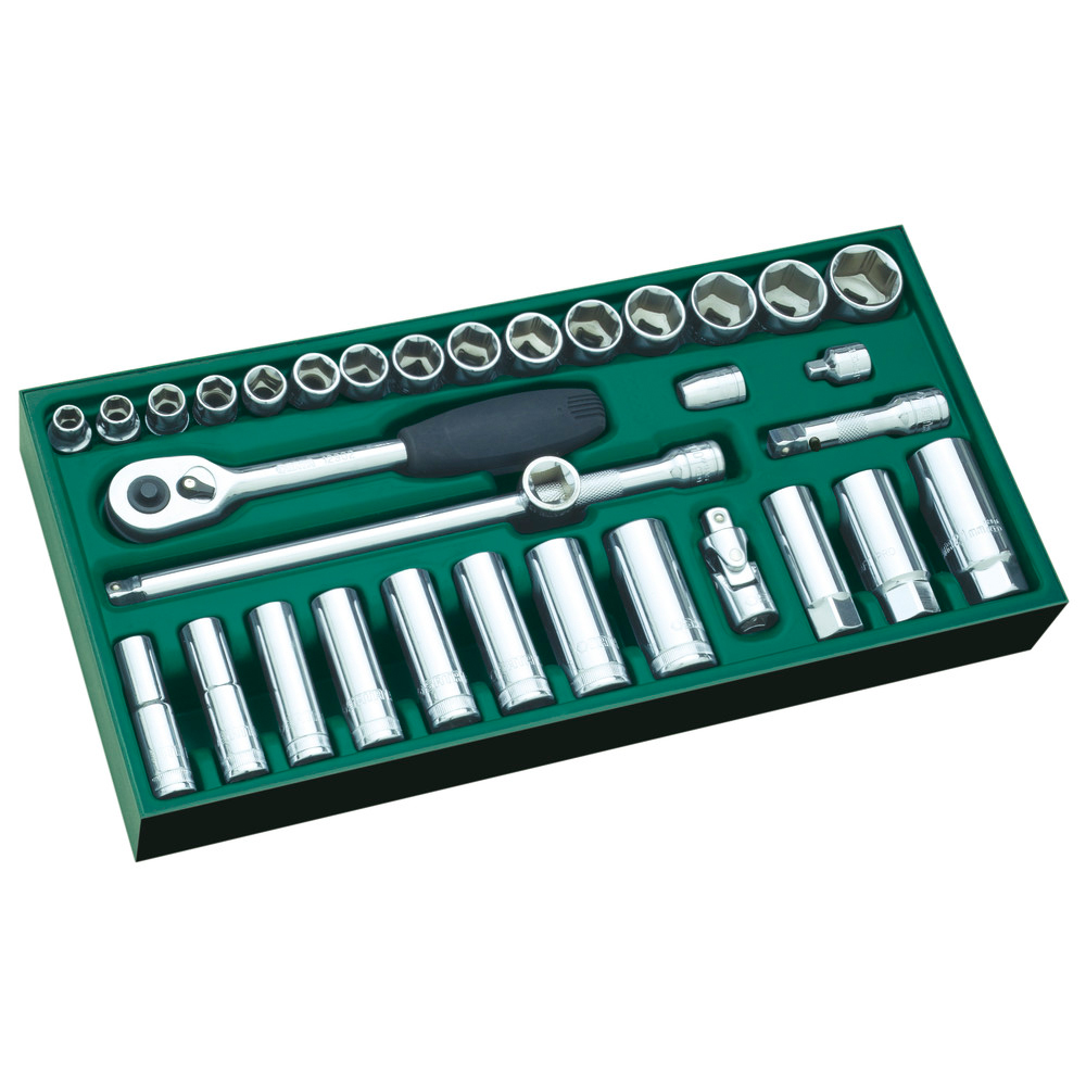 Werkzeugsortiment 3/8" 6kt ES Einlage 33-tlg.