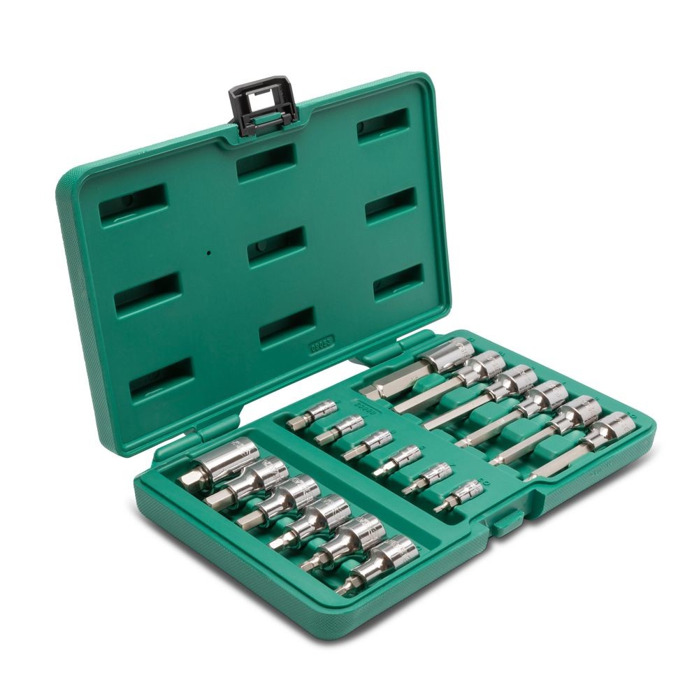 1/4" & 1/2" Bitsteckschlüssel Satz, Innensechskant, 18-tlg.