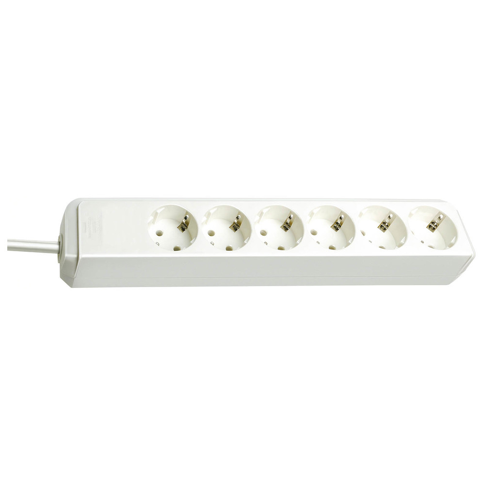 Eco-Line Steckdosenleiste 6-fach, weiß