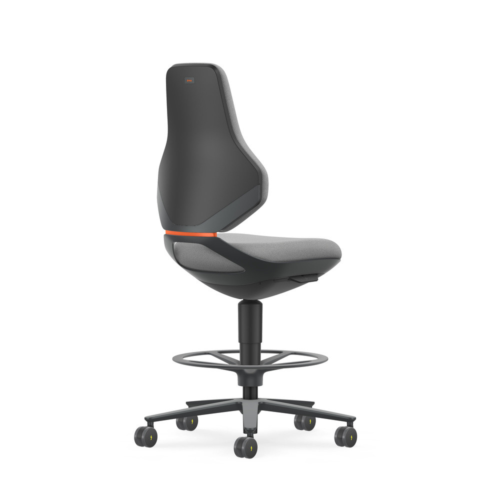 Bimos Drehstuhl Texon, mit Sitz-Stopp-Rolle, ESD, Stoff grau, Bild 2